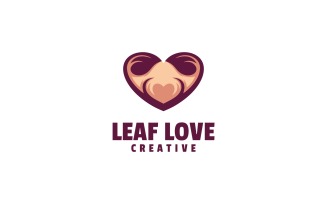 Leaf Love Simple Mascot Logo