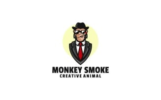 Monkey Smoke Cartoon Logo