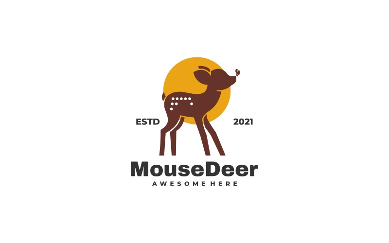 Mouse Deer Badge Logo Style Logo Template