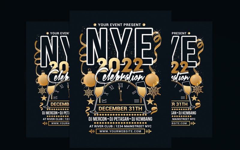 New Year 2022 Flyer Template Corporate Identity