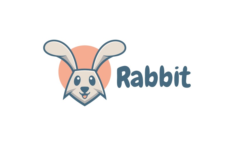 Rabbit Head Simple Mascot Logo Style Logo Template