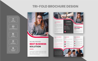 Red Corporate Trifold Brochure Design