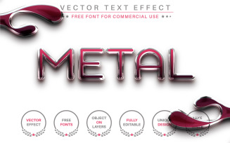 Red Metal - Editable Text Effect, Font Style, Graphics Illustration