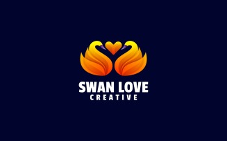 Swan Love Gradient Logo Style
