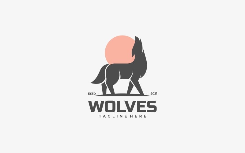 Wolves Silhouette Logo Style Logo Template