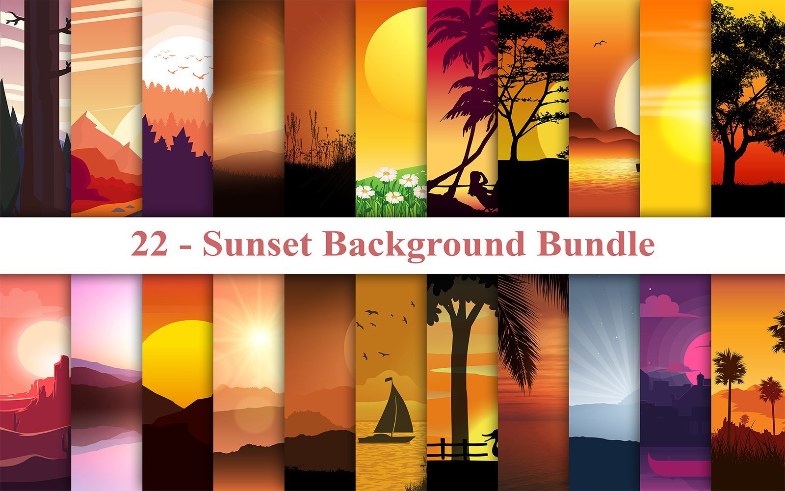 Kit Graphique #220318 Sunset Background Divers Modles Web - Logo template Preview