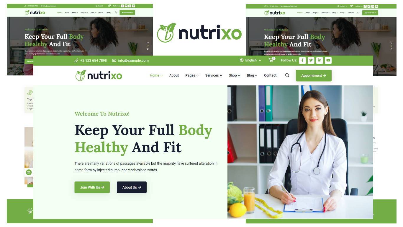 Nutrixo - Nutrition, Diet and Recipe HTML5 Template