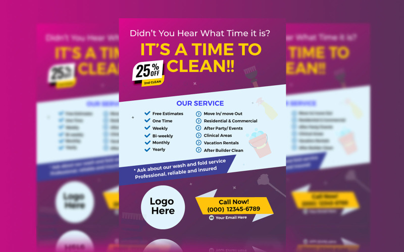 Cleaning Service Flyer Template Free Corporate Identity