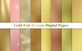 Gold Foil Texture Digital Paper, Gold Foil Texture Background.