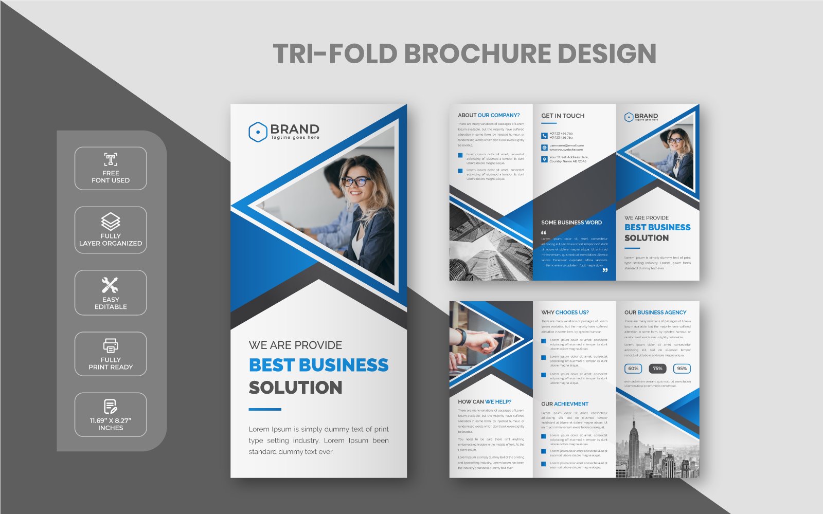 Template #220413 Trifold Brochure Webdesign Template - Logo template Preview