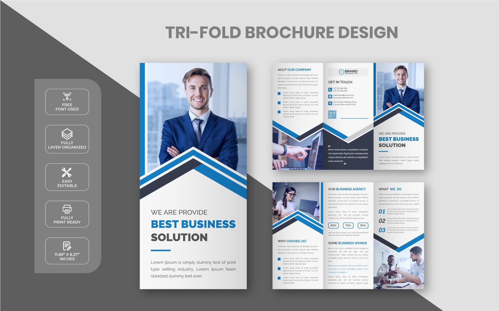 Template #220415 Trifold Brochure Webdesign Template - Logo template Preview