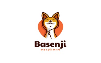 Basenji Dog Cartoon Logo Style