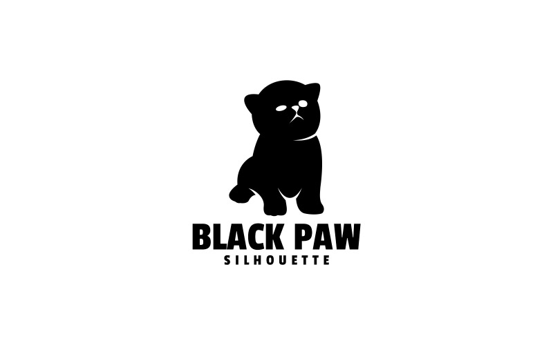 Black Paw Silhouette Logo Style Logo Template