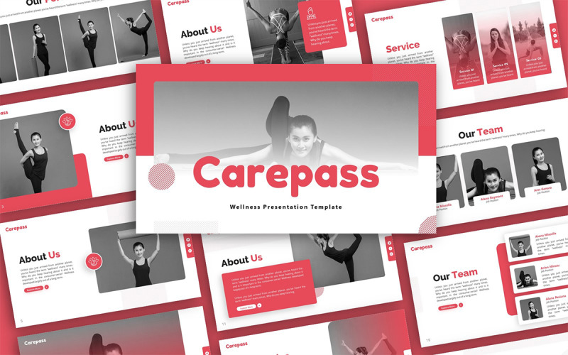 Carepass Wellness Presentation Template PowerPoint Template