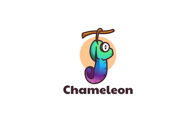Chameleon Gradient Mascot Logo Logo Template