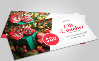Christmas Gift Voucher Card Corporate Identity Template