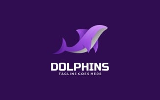 Dolphins Gradient Logo Template