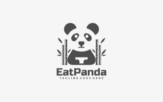 Eat Panda Silhouette Logo