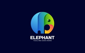 Elephant Gradient Colorful Logo Style