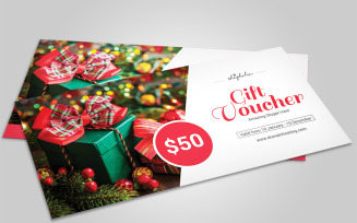 Holiday Event Gift Voucher Card Corporate Identity Template
