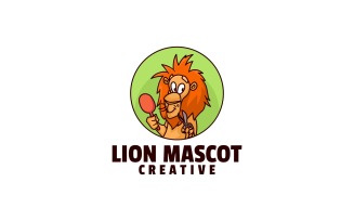 Lion Mascot Cartoon Logo Style
