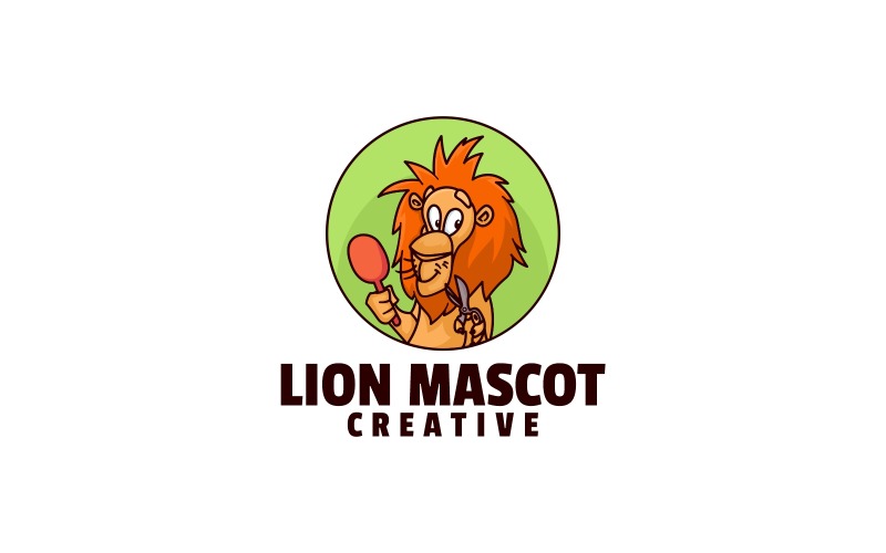Lion Mascot Cartoon Logo Style Logo Template