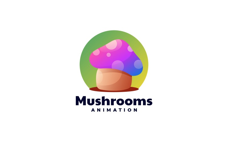 Mushrooms Gradient Colorful Logo Logo Template