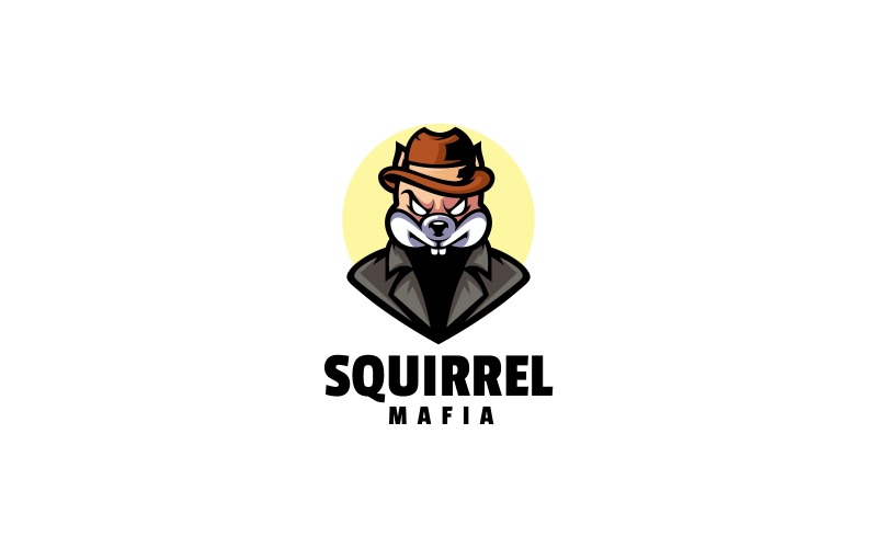 Squirrel Mafia Cartoon Logo Logo Template