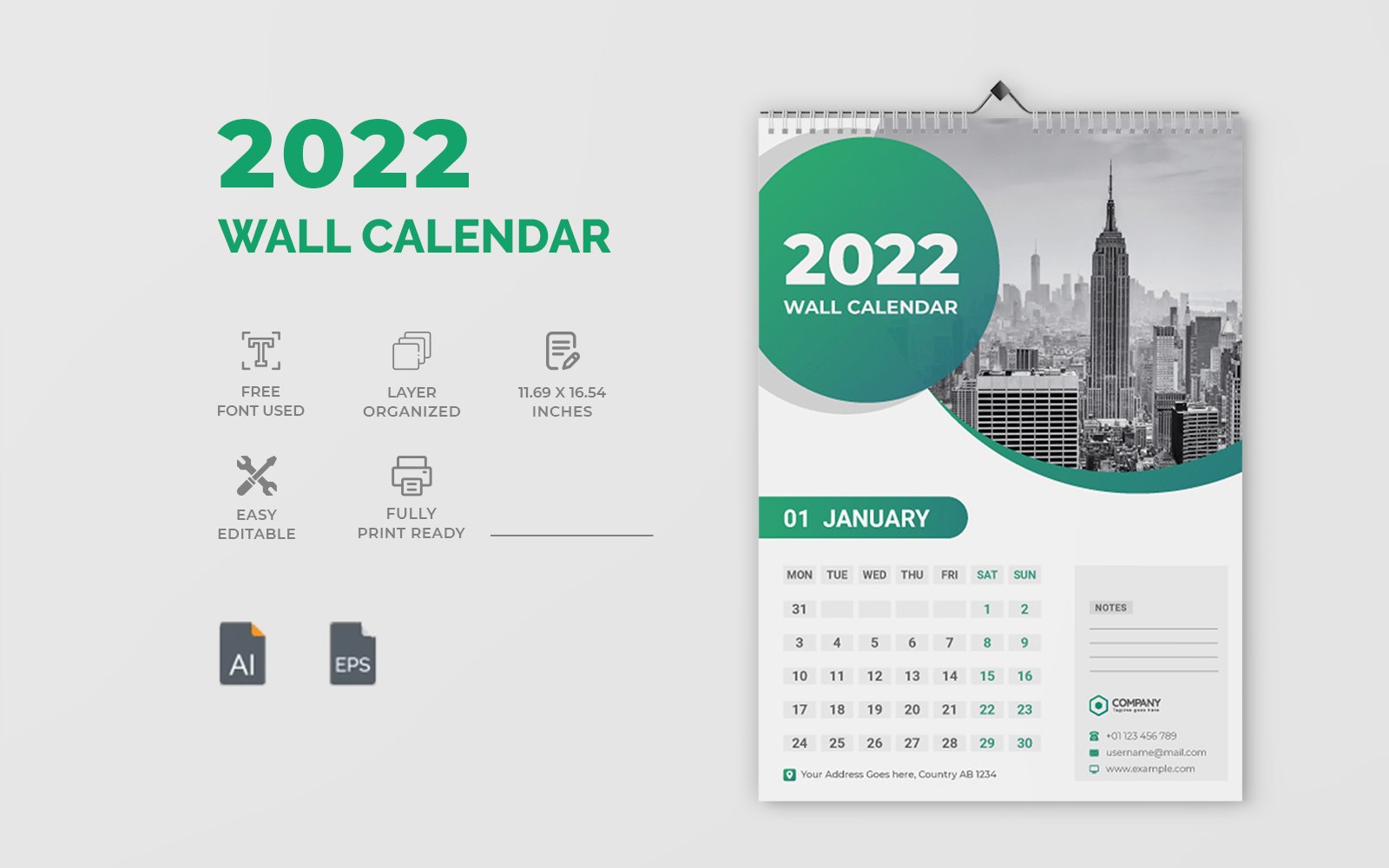 Kit Graphique #220548 2022 Calendrier Web Design - Logo template Preview