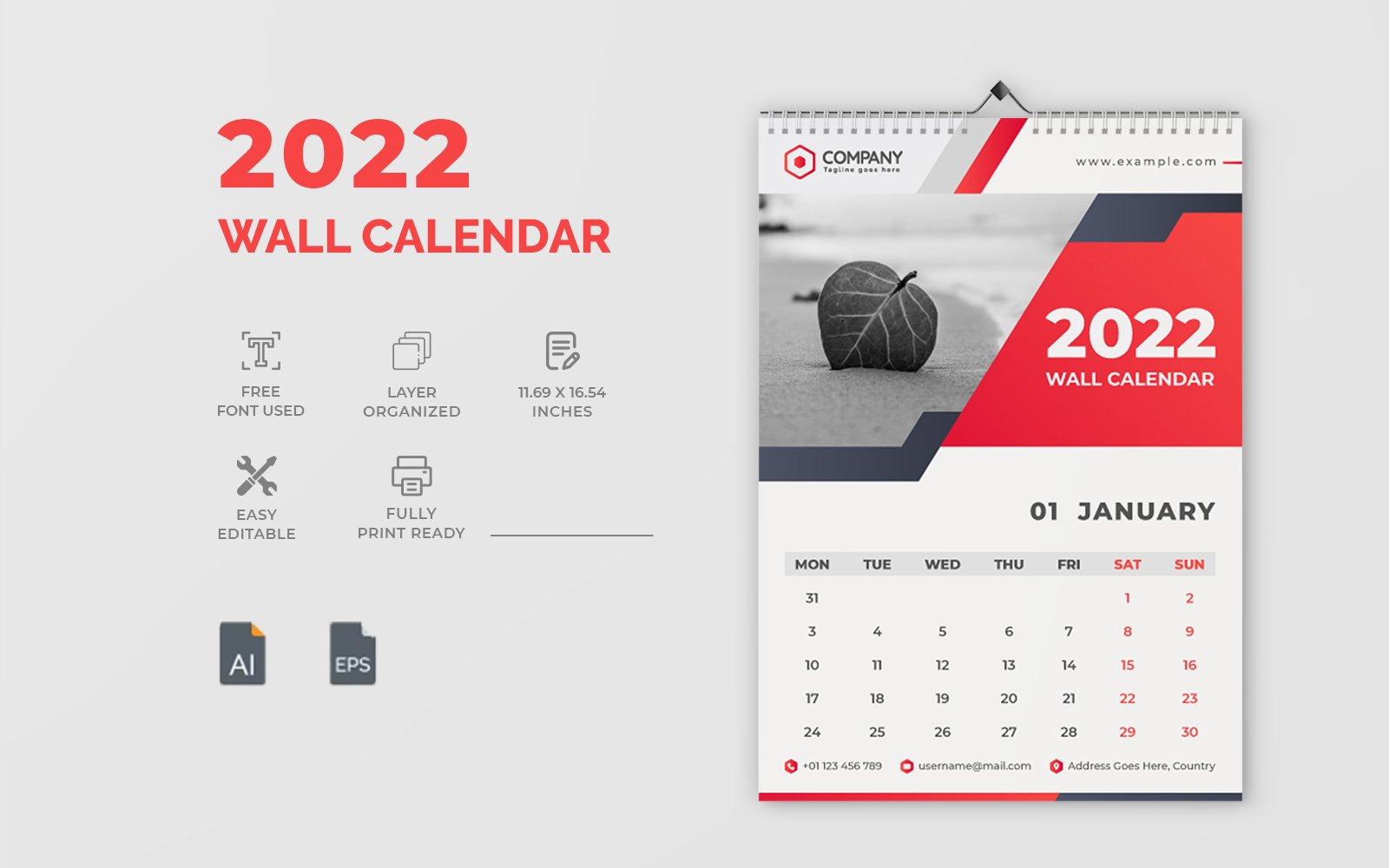 Kit Graphique #220561 Calendrier 2022 Web Design - Logo template Preview