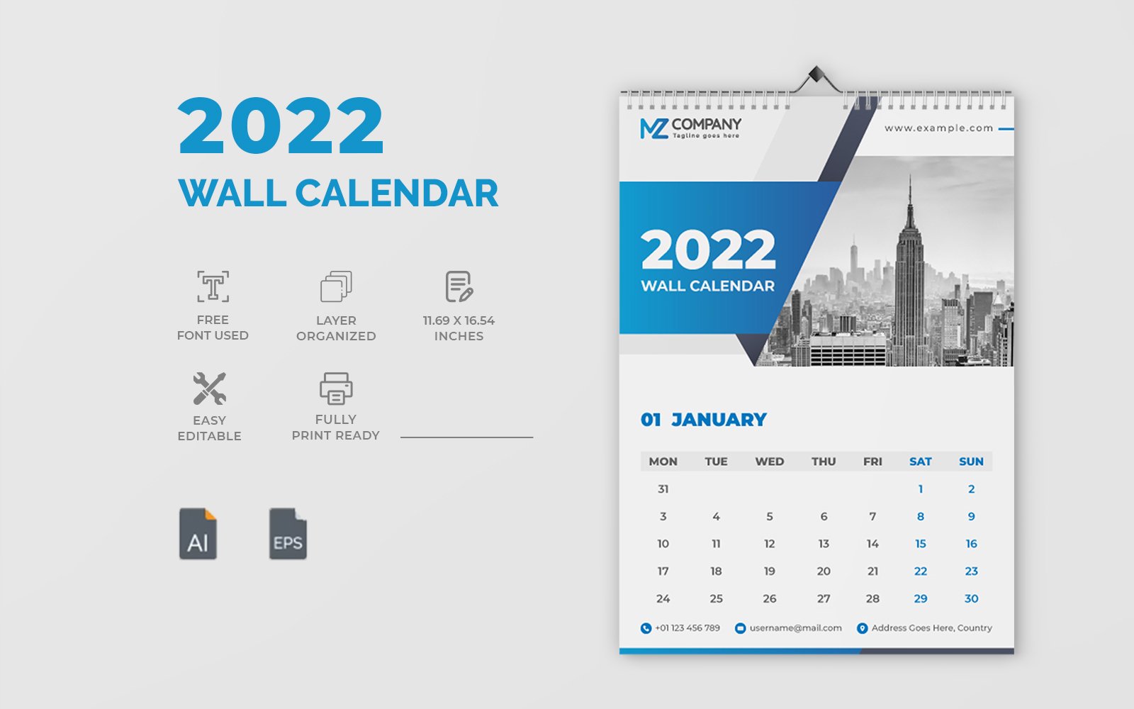 Template #220570 2022 Calendar Webdesign Template - Logo template Preview