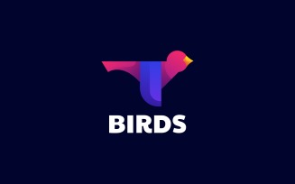 Birds Gradient Logo Style