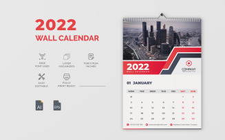 Clean Business 2022 Wall Calendar Design Template