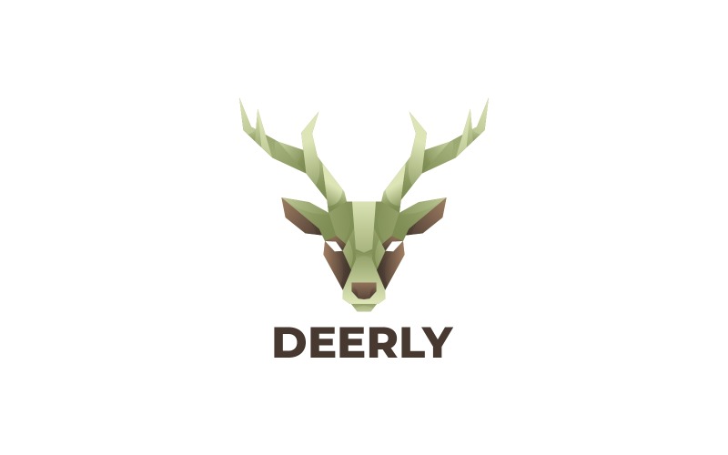 Deer Head Gradient Logo Style Logo Template