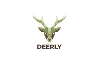 Deer Head Gradient Logo Style
