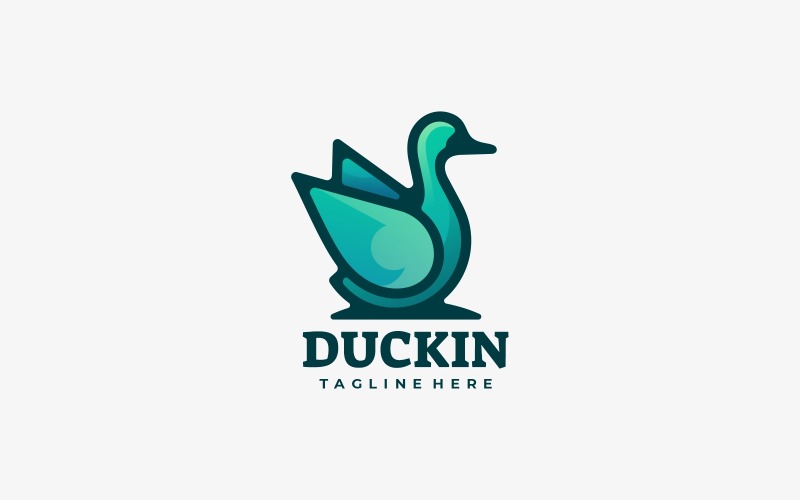 Duck Gradient Mascot Logo Logo Template