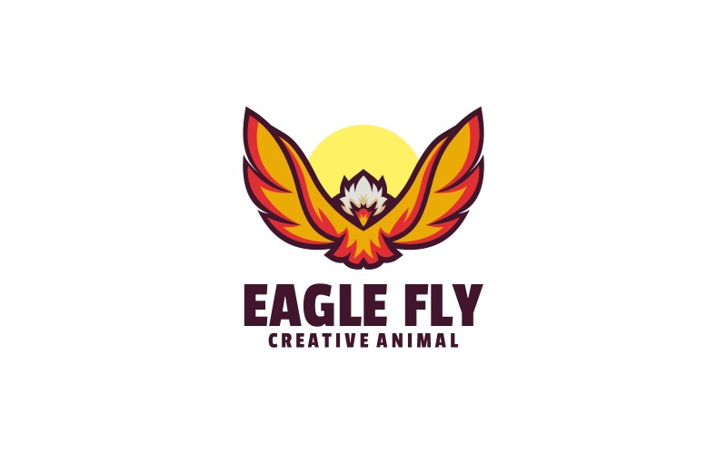 Eagle Fly Simple Mascot Logo Logo Template