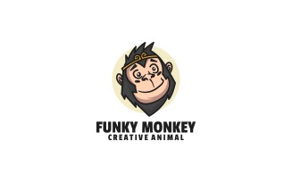 Funky Monkey Mascot Cartoon Logo