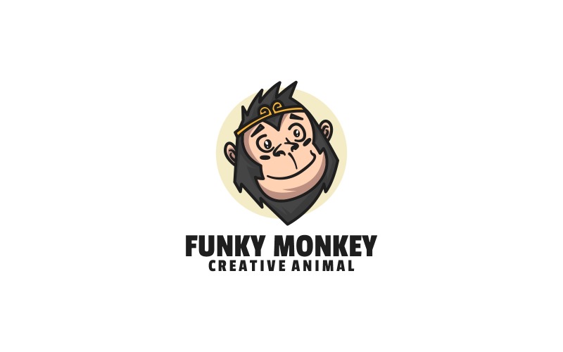 Funky Monkey Mascot Cartoon Logo Logo Template