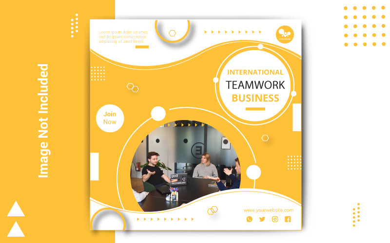 International Teamwork Business Social Media Banner