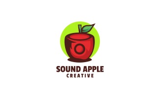 Sound Apple Simple Mascot Logo