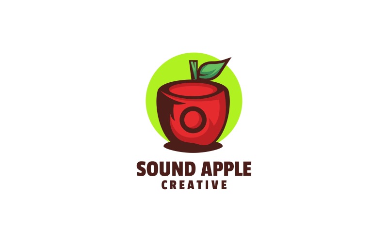 Sound Apple Simple Mascot Logo Logo Template