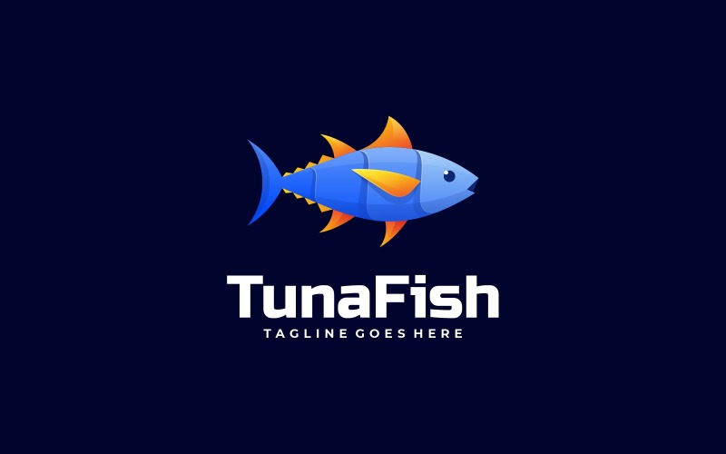 Tuna Fish Gradient Logo Style Logo Template
