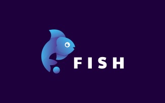 Vector Fish Gradient Logo Template