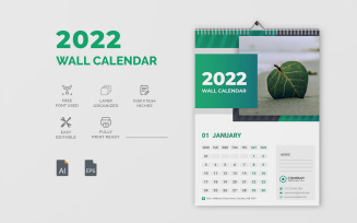 2022 Wall Calendar Design Template