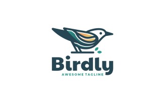 Bird Gradient Line Art Logo