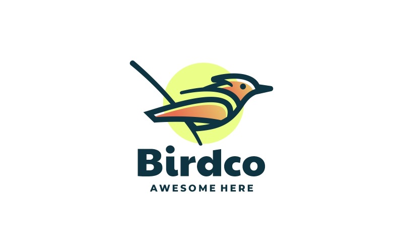 Bird Gradient Line Logo Style Logo Template