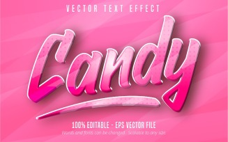 Candy - Editable Text Effect, Pink Color Cartoon Text Style, Graphics Illustration