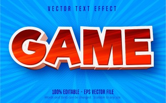 Game - Editable Text Effect, Red Color Cartoon Text Style, Graphics Illustration