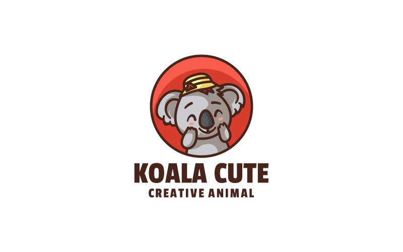 Koala Cute Mascot Cartoon Logo Logo Template